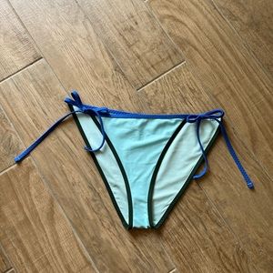 AERIE blue color block side tie bikini bottom